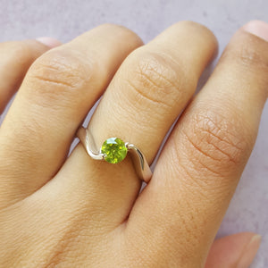 Spiraling Peridot Ring