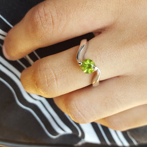 Spiraling Peridot Ring