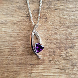 "Tiana" 14k White Gold Arizona Amethyst Pendant