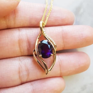 "Ione" 14k White Gold AZ Amethyst Pendant